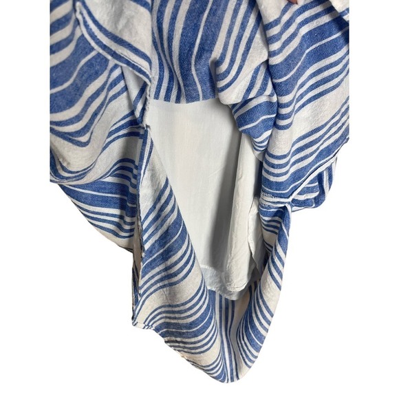 Philosophy Linen Dress with Belt, Blue & White Stripes, Medium - Picture 4 of 8